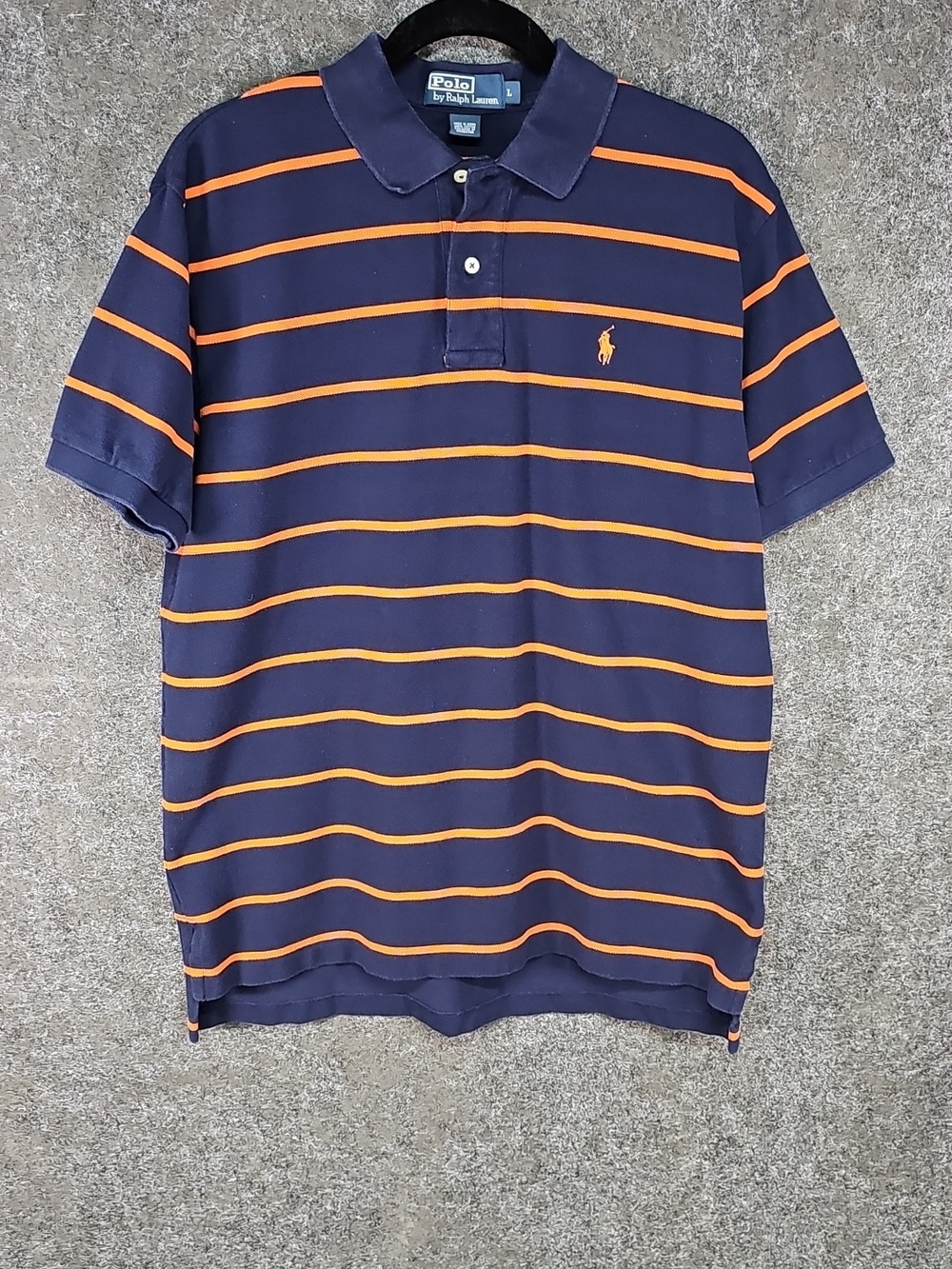 Polo Ralph Lauren Striped Pullover, Blue & Orange, Cotton, Size Large